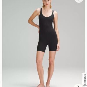 lululemon athletica Black Scoop-Neck Romper Jumpsuit